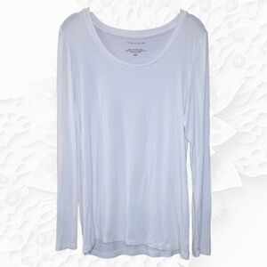 Tahari White Long Sleeve T-Shirt Size Medium